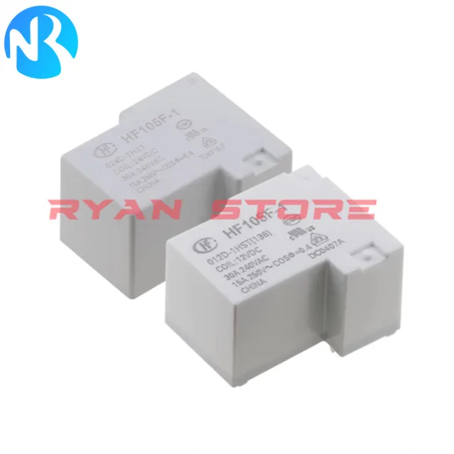 2-Pack JQX-105F-4-012D-1HS 30A Relays - HONGFA Power Relays