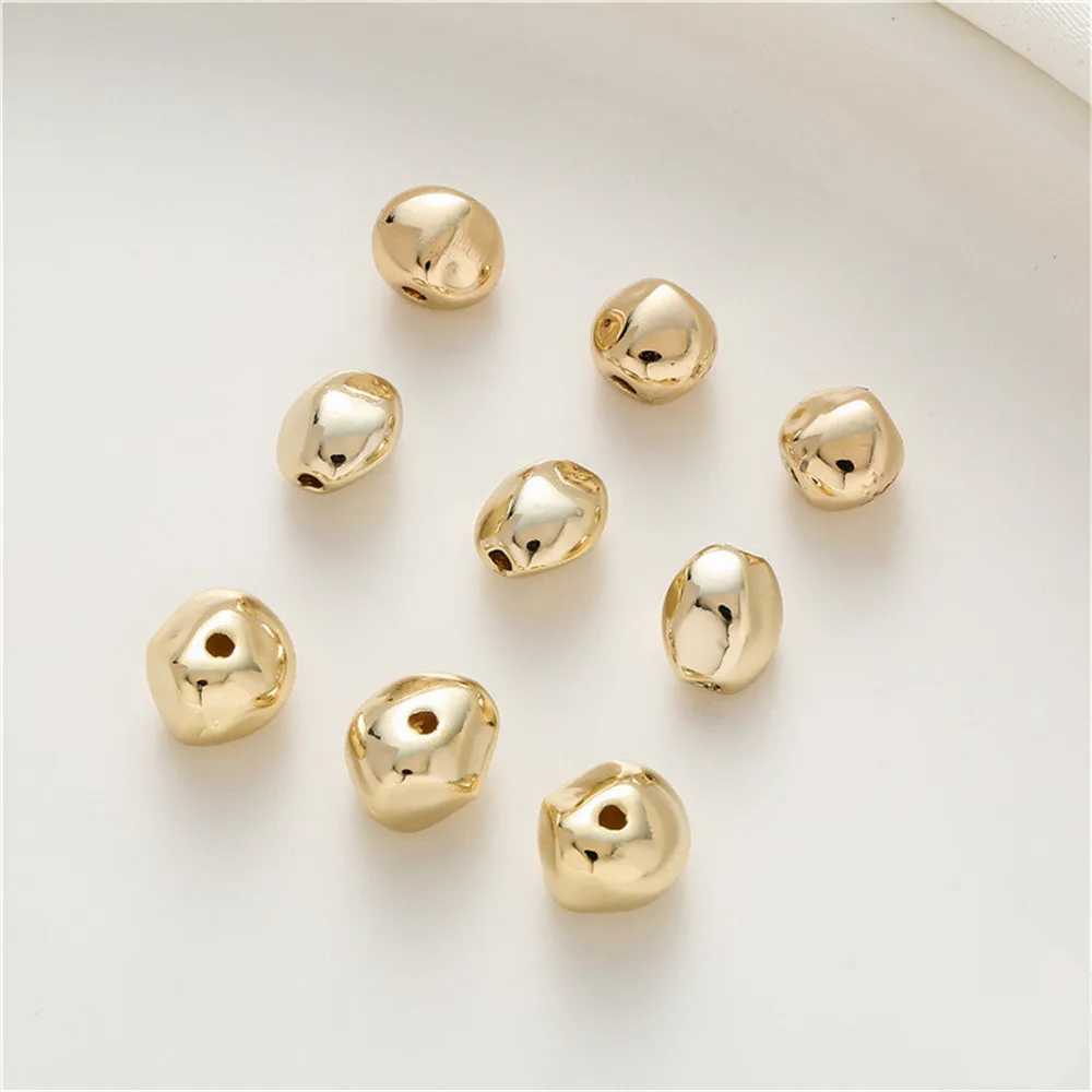 

14K gold clad shaped beads irregular glossy spacer beads loose beads diy handmade bracelet necklace jewelry accessories