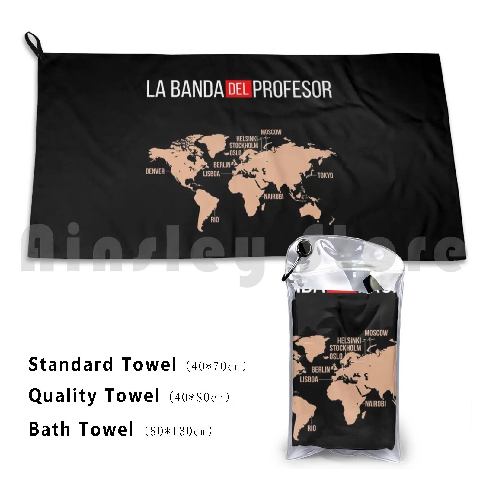 La Banda Del Professor Custom Towel Bath Towel Casa De Papel Money Heist Professor Berlin Tokyo Nairobi