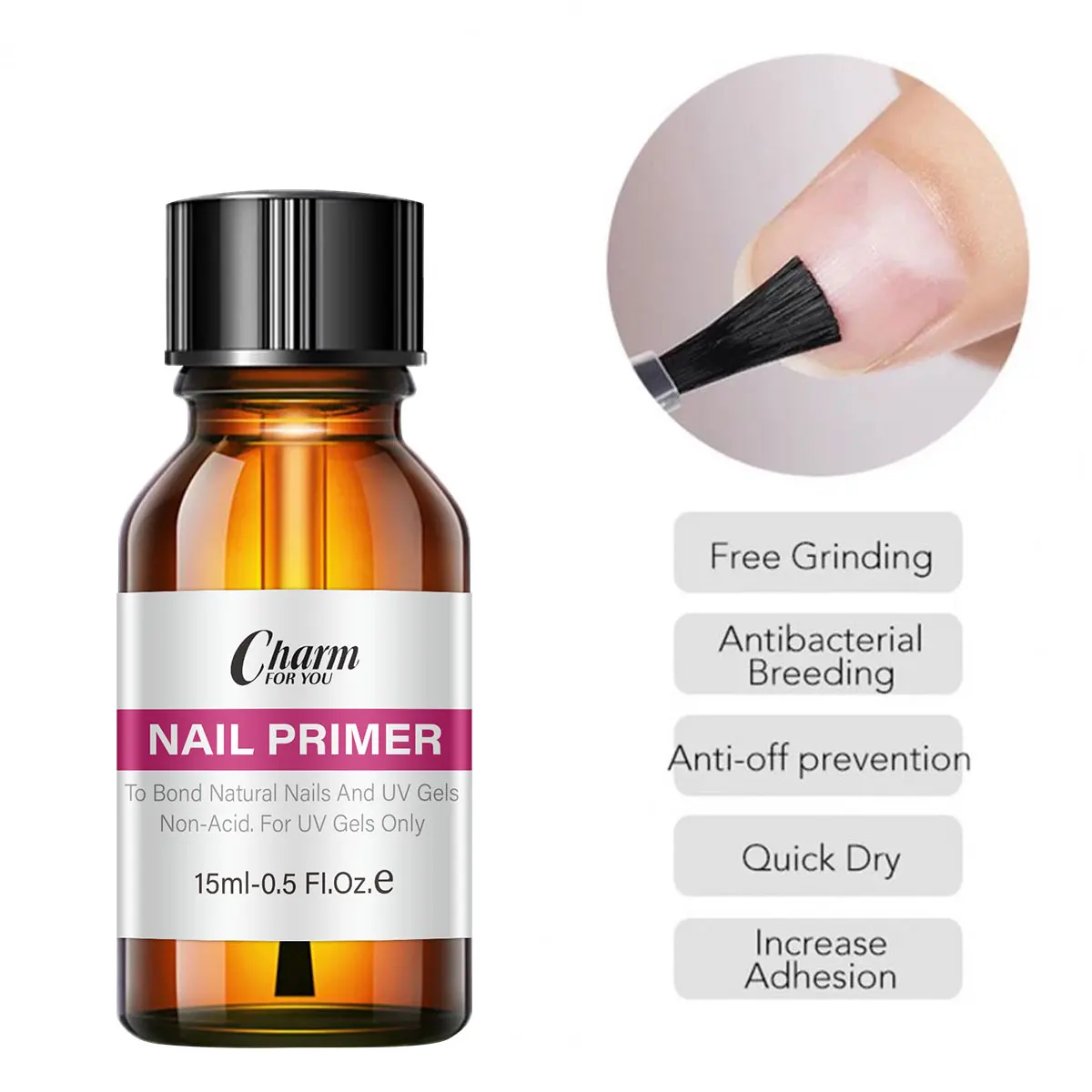 Natural Nail Prep Dehydrator and Nail Acid-Free Primer Set Fast Air Dry For Gel Polish Base Cleaning Agents UV Gel Polish nail art set