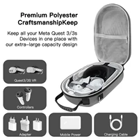 Жесткий чехол для переноски, устойчивая к падению портативная сумка для хранения, дорожная сумка для Meta Quest 3/3S, аксессуары для контроллера гарнитуры VR — изображение 2