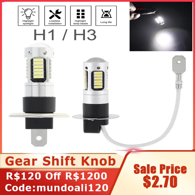 1PC H1 H3 10W Canbus Super Bright LED Bulb Car Fog Light Headlight 4014  30SMD 12V 6000K Running Light Motorcycle Lamp for Car - AliExpress