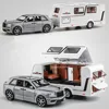 1/32 Trailer RV Truck Toy Model Car Alloy Diecast Off-road Vehicle Camper with Sound Light Toy Car Model Kid Toy Collection Gift 2