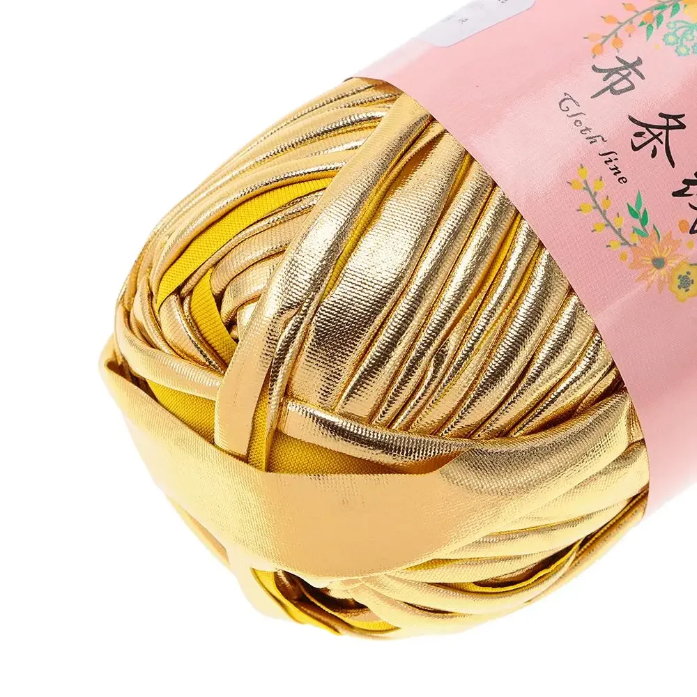 Imitation Leather Crochet Yarn Magic Color DIY Hand Knitting Shiny Yarn Ball