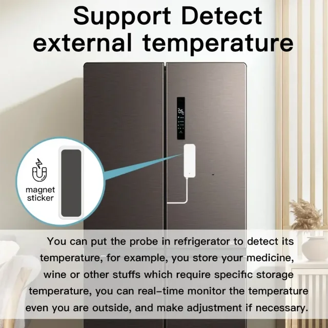 Tuya WiFi Temperature Humidity Sensor With External Probe for Smart Home Hygrometer APP Monitoring For Plants Aquarium Winery 3