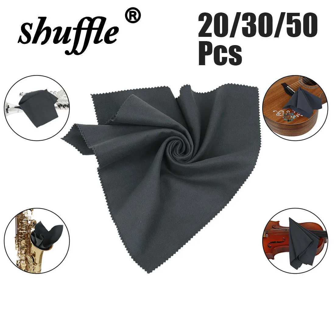 Instrument Wipes Microfibre Fibre Suede Musical Instrument Wiping Cloth Guitar Trumpet Clarinet Brass Cleaning Tools Accessories
