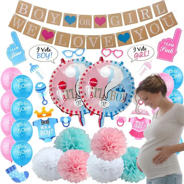 A Nemek Feltárása Party Kellékek Nemi Tárolás Buli Készlet Fiú Vagy Lány Ballon