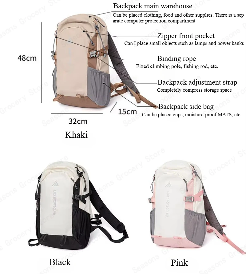 2025 Backpack Outdoor Sports Travel Bag Leisure Hiking Mountaineering Bag Large Capacity Lightweight Waterproof Cycling Backpack 6