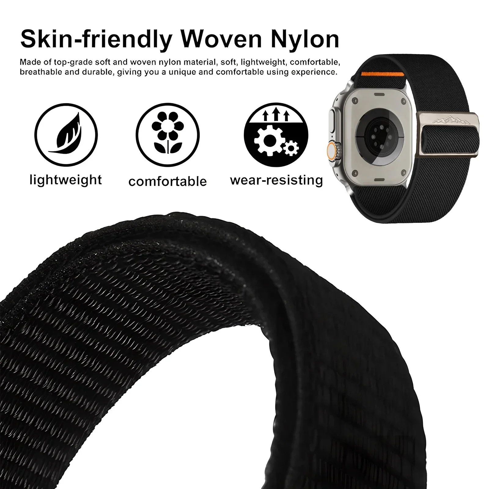 Braided Elastic Nylon Strap Bracelet