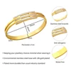 Luxury High-end Three Layer Inlaid Zircon Stainless Steel Cuff Bracelet 18 K Gold Plated Waterproof Clasp Bangle Fine Jewelry 6
