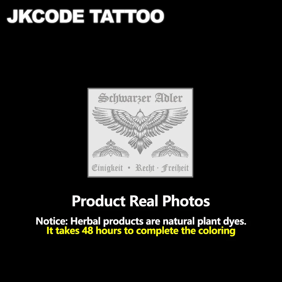 Waterproof Semi-permanent Tattoos,German Black eagle totem, Temporary  Tattoos,Magic Tattoos, Lasts 1-2 Weeks, Tattoo For Man - AliExpress, image size:900x900
