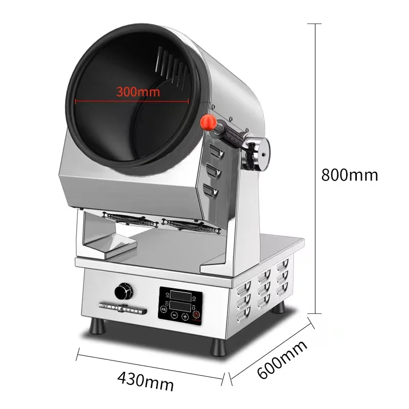 Commercial Intelligent Electric Automatic Egg Fried Rice Cooking Drum Type Stir Frying Machine induction base cooker 6