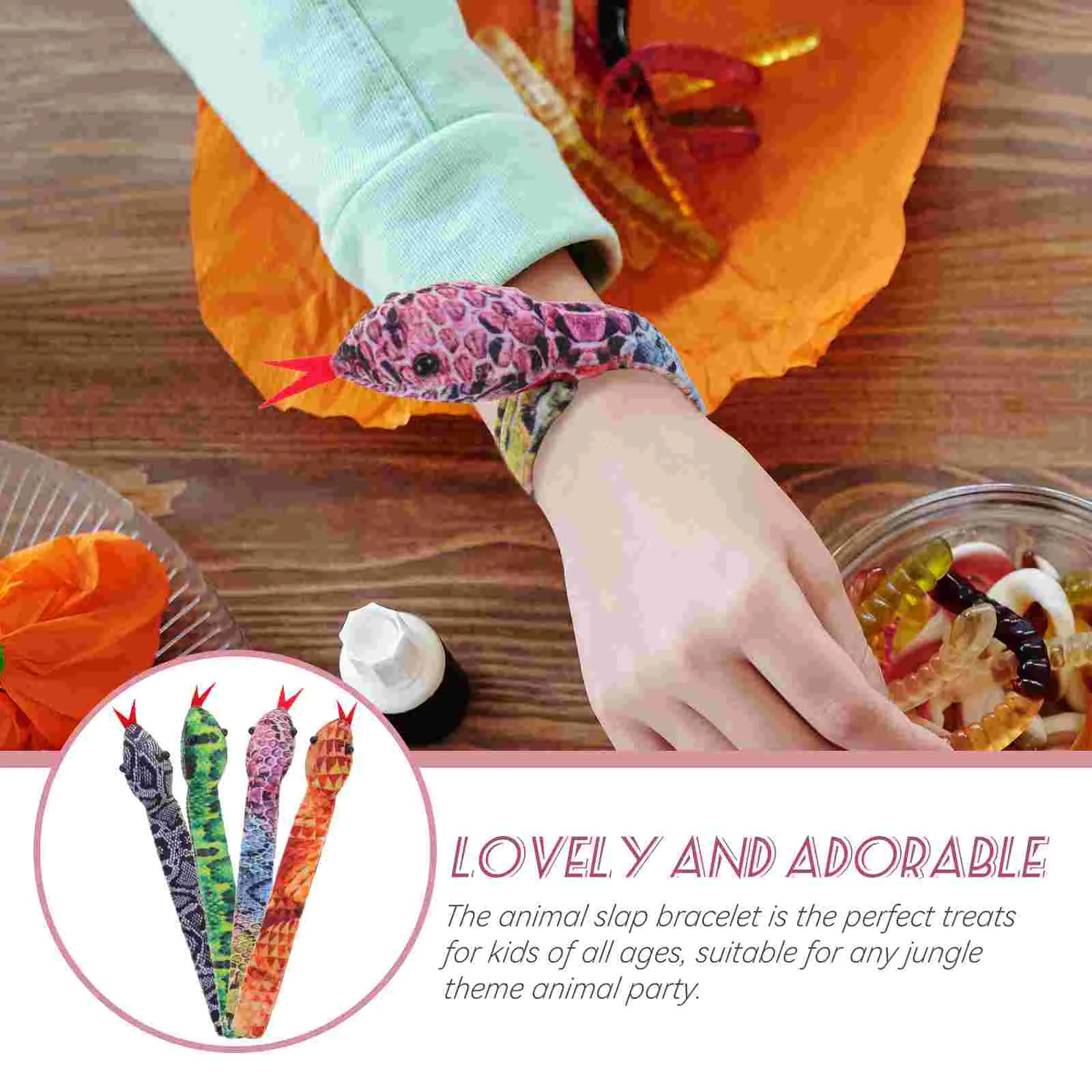 

Snake Ring Kids Bracelet Girls Snap Bracelets Slap Toy Snakes That Look Real Bulk