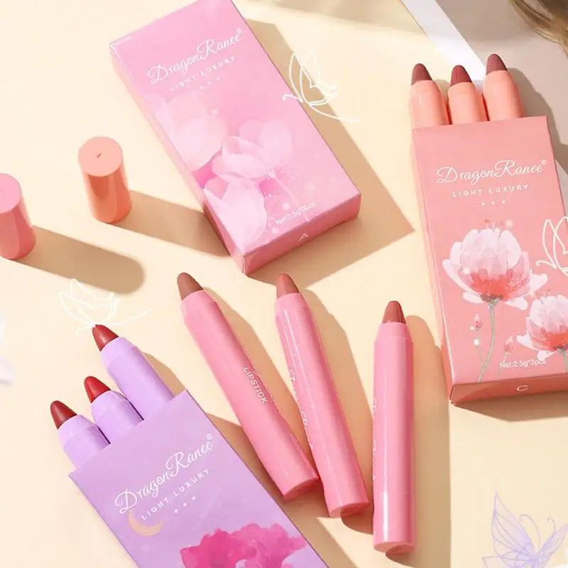 Мягкая матовая бархатная помада Dragon Ranee, 3 шт./набор, стойкая водостойкая пикантная красная помада, тинт-ручка, красивый макияж