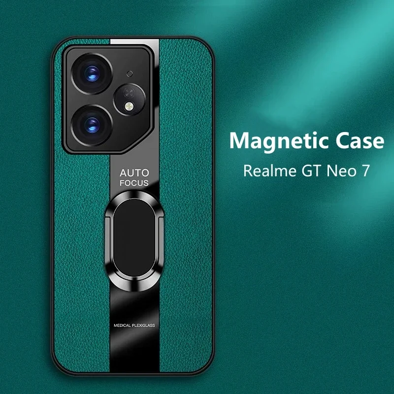Magnetic Ring Stand Holder Luxury Leather Shockproof Bumper Case