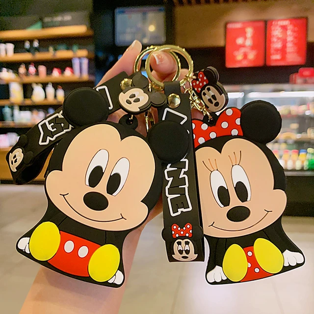 Cartoon Disney Mickey Minnie Maus Schlüssel anhänger Münz geldbörse  niedlichen Silikon Handtasche Anhänger Schlüssel anhänger Zubehör für  Männer