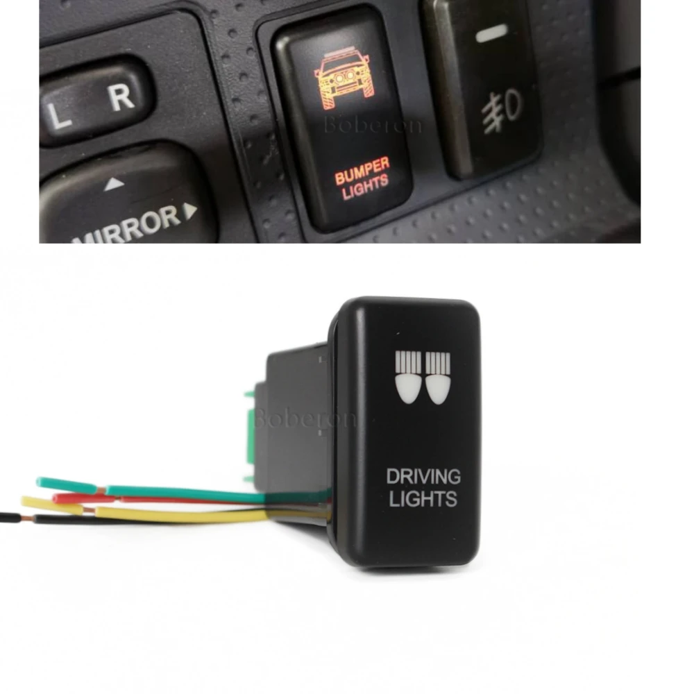 Per Toyota Tacoma Land Cruiser Reiz Hilux Prado 120 Fj Cruise Car Orange Led Light Luci Di Guida Interruttore A Pulsante