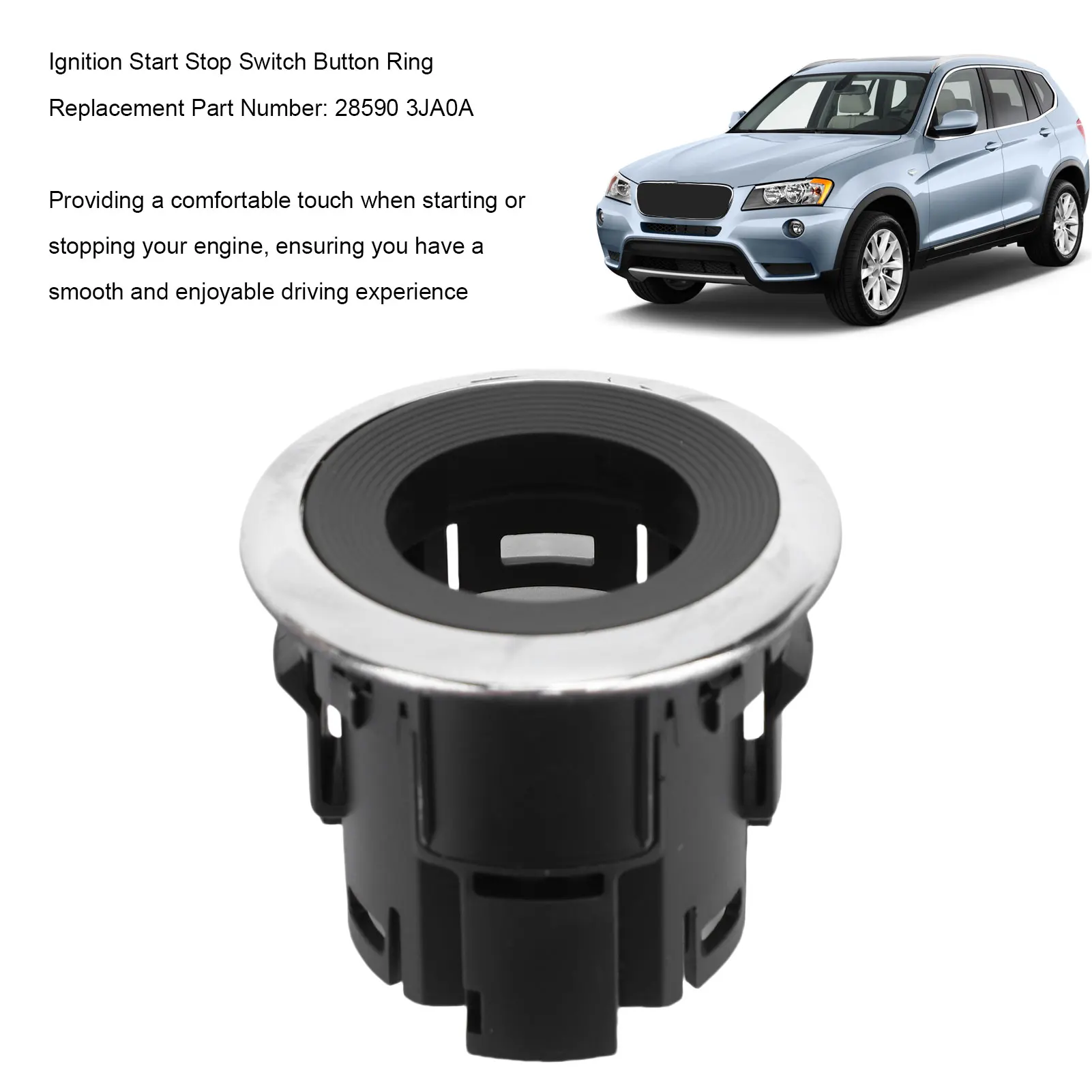 Start Stop  Button  28590 3JA0A Ignition  Button  ABS Easy Install Scratch Proof Long Lasting for Vehicles