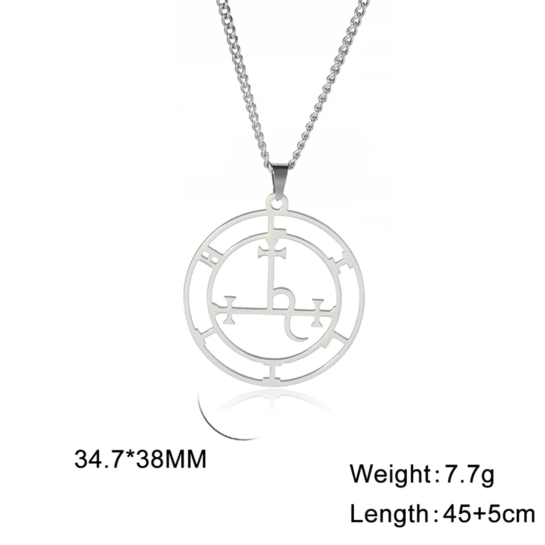 Mythical Goddess Sigil Stainless Steel Necklace - Lilith and Marbas Pendant Amulet Jewelry