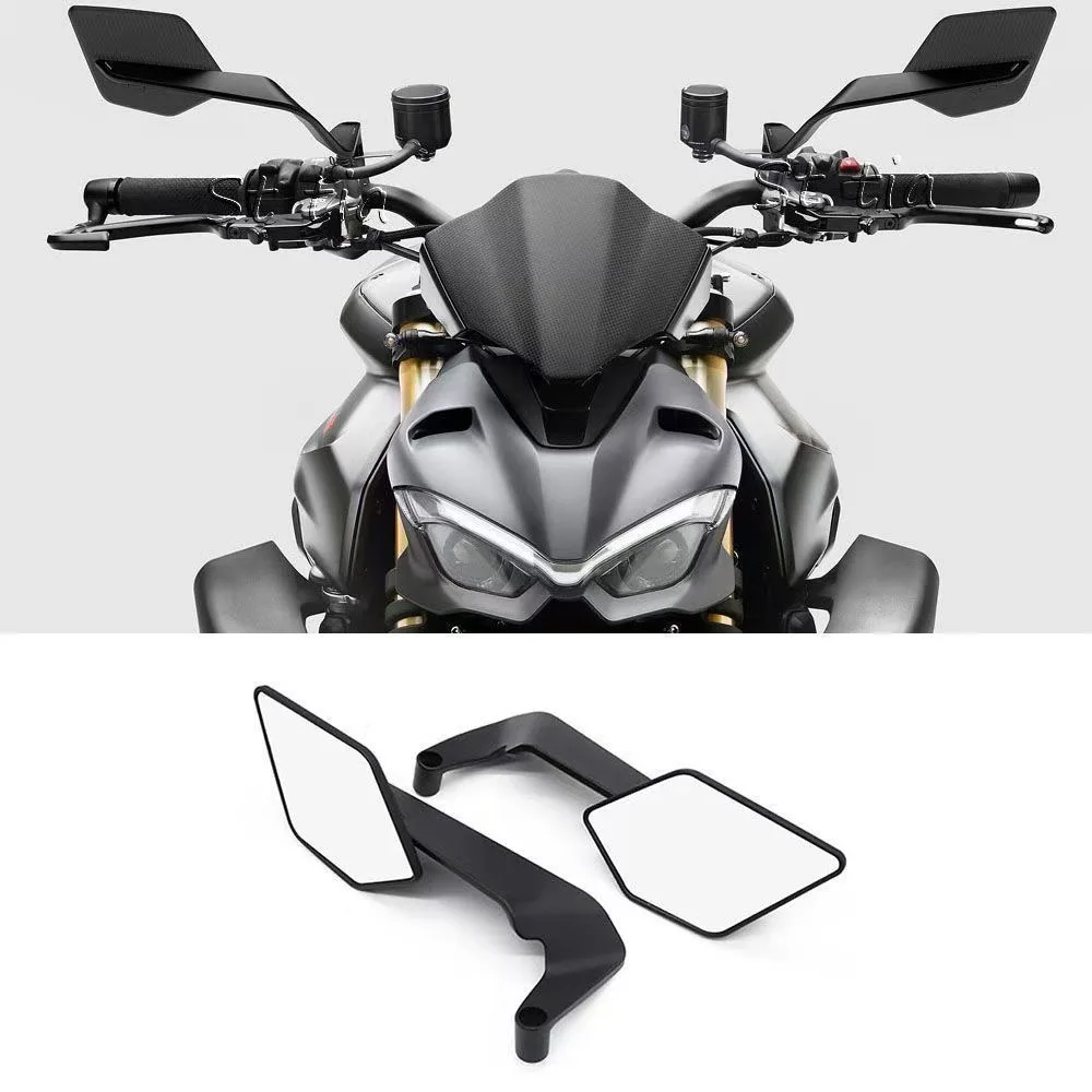 Adjustable Motorcycle Mirrors Foldable Fixed Wing Rear View Mirrors 8mm ...
