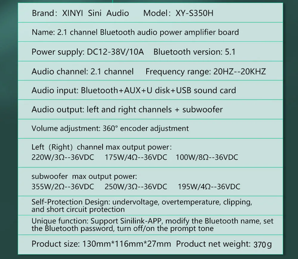 2*220W+350W TPA3251 Bluetooth Power Amplifier Board 2.1 Ch Class D USB Sound Card Subwoofer Theater Audio Stereo Equalizer Amp amplifier speaker