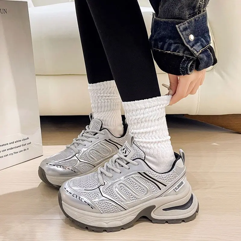 Daddy shoes women's thick sole sports retro 2024 spring new casual everything explosive