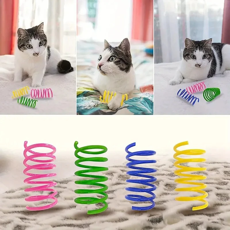 Cat Toys 4/20Piece Interactive Spring Vibrant Multicolor Coil Set for Kittens
