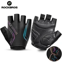 ROCKBROS MTB Road Male Cycling Gloves High Reflective Ant-slip Shockproof Fingerless Gloves For Bicycle Motorcycle Accessories 1