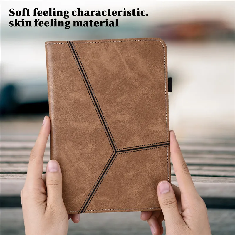 Elegant Leather Wallet Stand Case - 11 inch Business Tablet Cover