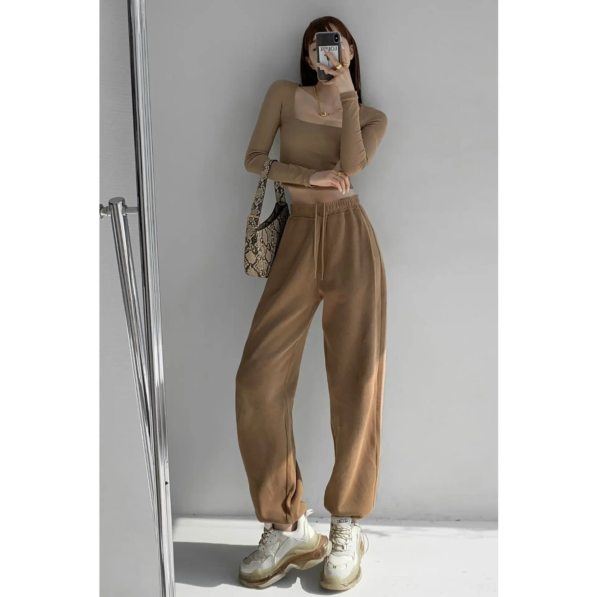 Women Sweatpants Pants 2022 Summer Loose Trousers Streetwear High Street Casual Hip Hop High Waist Solid Baggy Pants Joggers