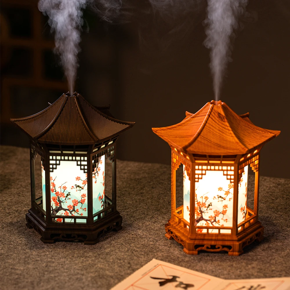 New Small Pavilion Humidifier Night Light Home Chinese Style USB Portable Home Office Water Supplement Car Humidifier 3