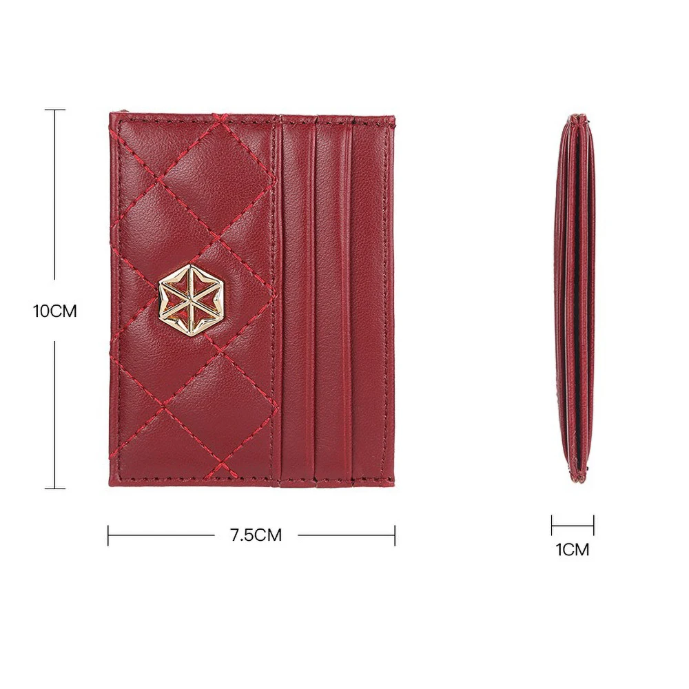 Baellerry Boho Embroidery Card Case Ultra Slim Mini Wallet Keychain Gift for Girls Teens