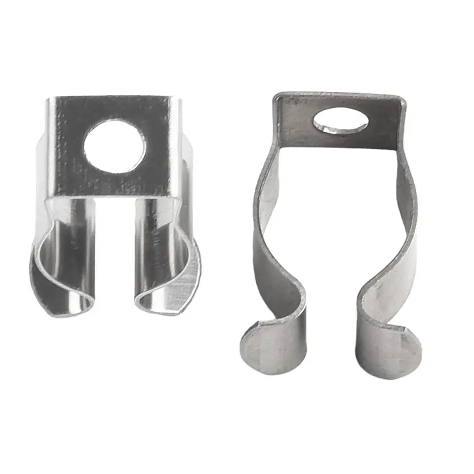 TOP-VIGOR 10 Clip Di Supporto Per Tubi LED T8 - Staffa Di Montaggio A U In Acciaio Inossidabile Con Viti - Morsetti Per Lampadine Fluorescenti - Fissaggio A Parete O Soffitto - 4