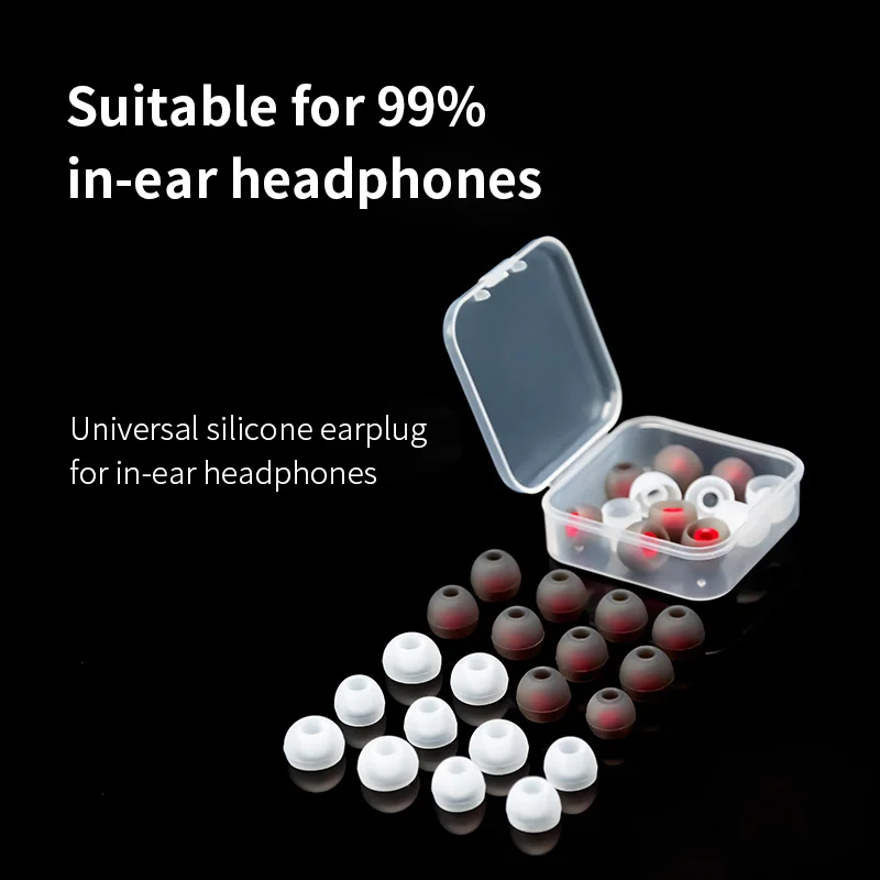 

In-Ear Ear Tips Silicone Earplugs In Stock With A Storage Box Suitable For Earphones