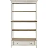 Stylish French Country Realyn Bookcase - 75" in Height, Chipped White Finish, and a Drawer for Added Storage 4