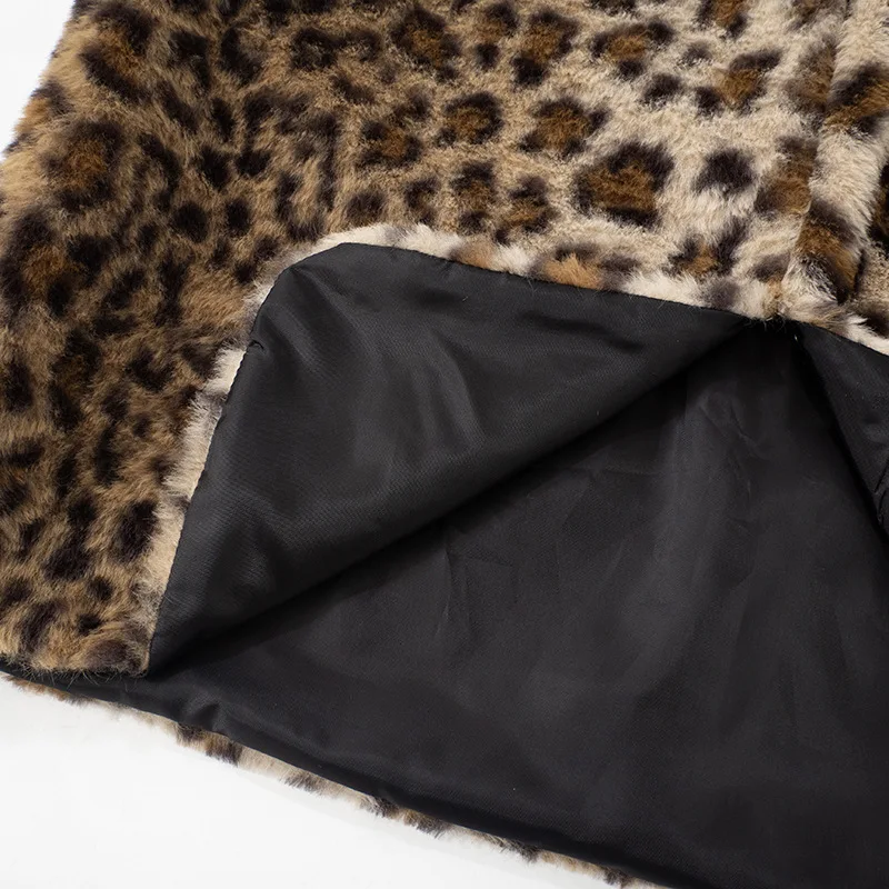 Leopard Printed V-Neck Vestidos Coat Female Contrast Printed Streetwear Cropped Top Loose Autumn Commute Outwear Cardigan