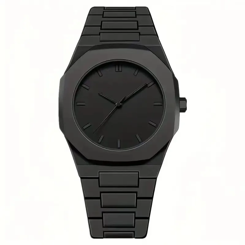Men's Watch Premium Black Coated Plastic Men's Quartz Watch