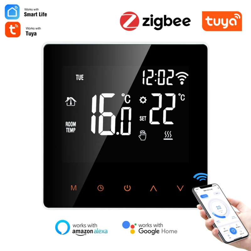 

Tuya Smart Wifi Thermostat Electric Floor Heating Water/Gas Boiler Thermostat LCD Touch Temperature Control Home Alexa