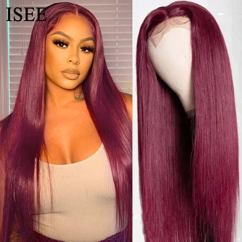 Burgundy 13x4 Hd Transparent Lace Front Wig Transparent Lace Front
