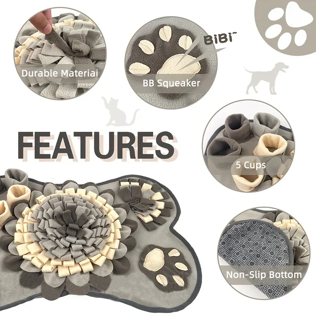Pet Sniffing Mat For Dogs, Interactive Durable Dog Slow Feeding Pad Training Mat For Foraging Skills And Slow Eating 4