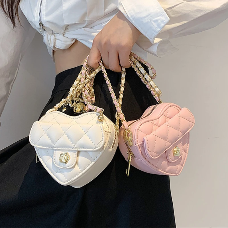 Cute Small Luxury Designer Bag For Woman Heart Shaped Bag Mini Women  Leather Purse For Ladies Chain Trend Shoulder Crossbody Bag - Shoulder Bags  - AliExpress