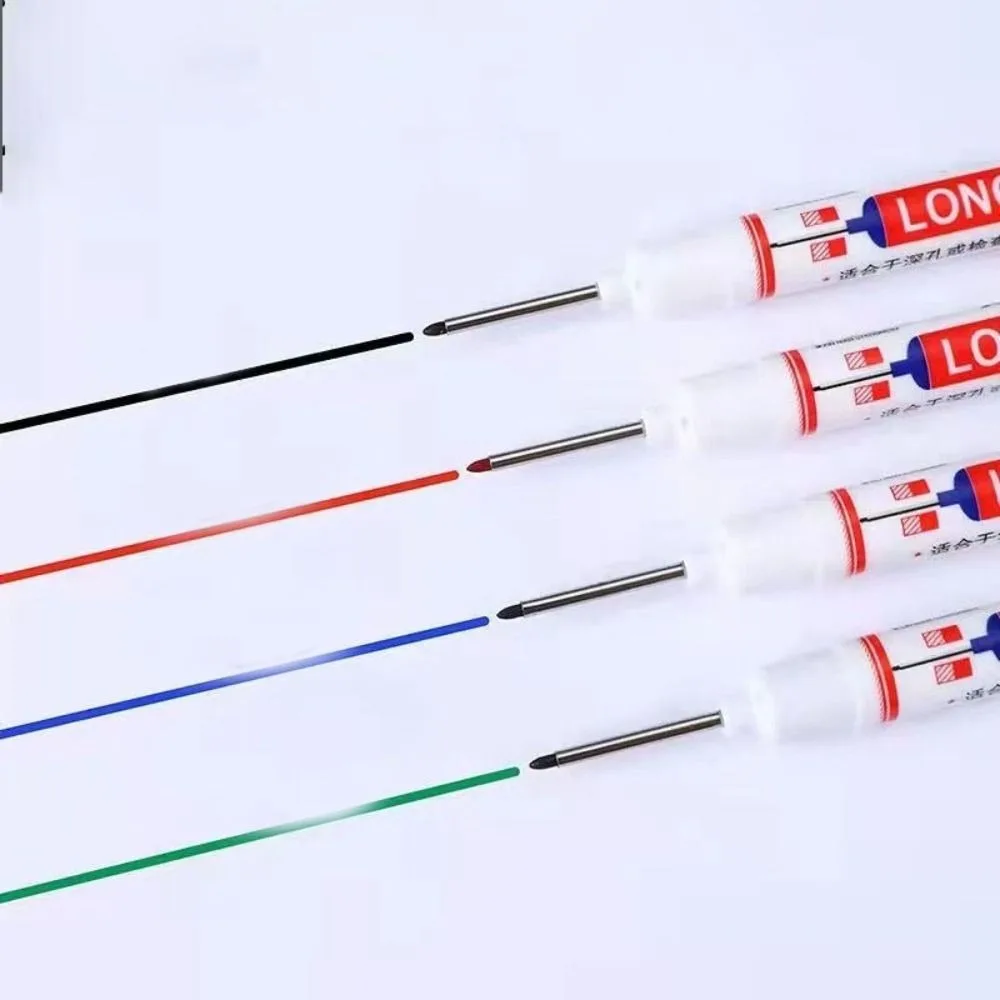 Marker Pens 1PC Deep Hole Marker Pens Long Nosed Marker Deep Drill Hole Long Nib Scriber Mechanical Carpentry Colorful Pen for Woodworking