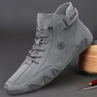 Men's Genuine Leather Shoes Ankle Boots 2023 Men Sneakers Outdoor Light Lace-Up Casual Shoes Fashion Loafers Winter Warm Boots - Image 2