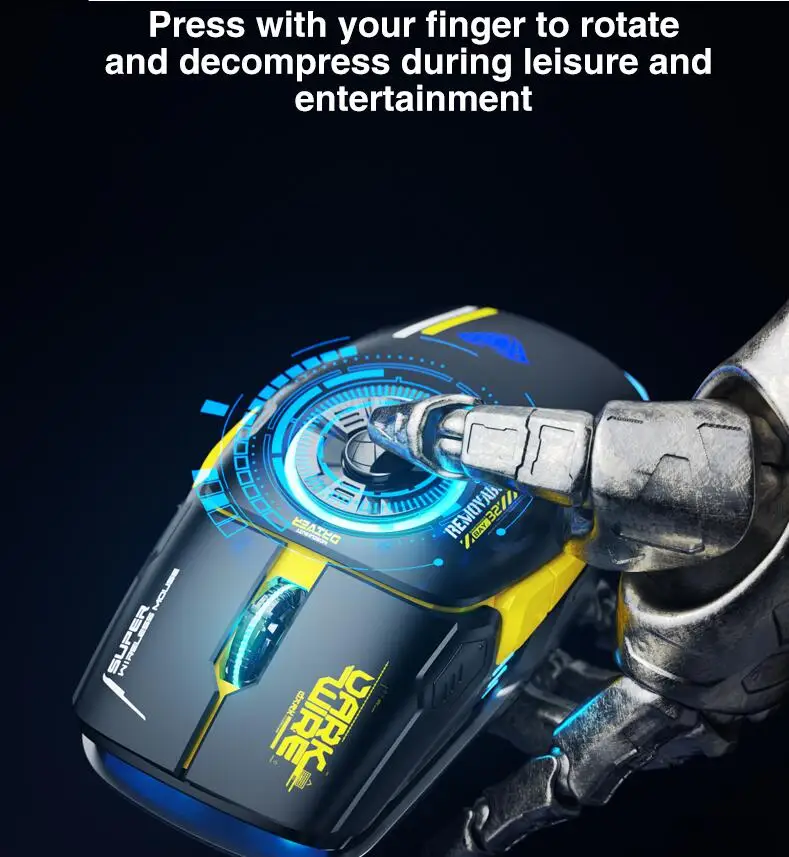 AULA H530 Newest Wireless Mouse four-mode decompress charging gyro mouse rotating esports gaming RGB mouse
