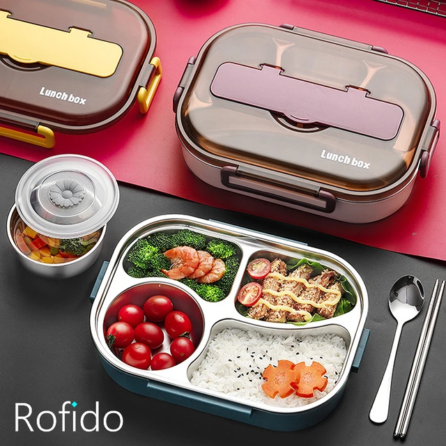 Insulated Lunch Box For Men Portable Bento Box Food Storage Office Worker  Microwave Tableware Picnic Stainless Steel Dinnerware