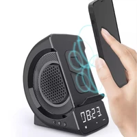 3 In 1 Wireless Bluetooth Speaker Fashion Portable Outdoor Speaker with LED Display Alarm Clock and Fast Charger