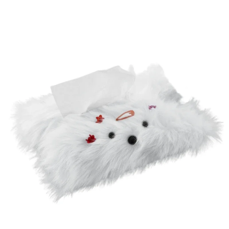 Fun Cartoon Tissue Box Paper Holder Cover for Home Decor Plush Dog Tissue Box Paper Container Living Room 4