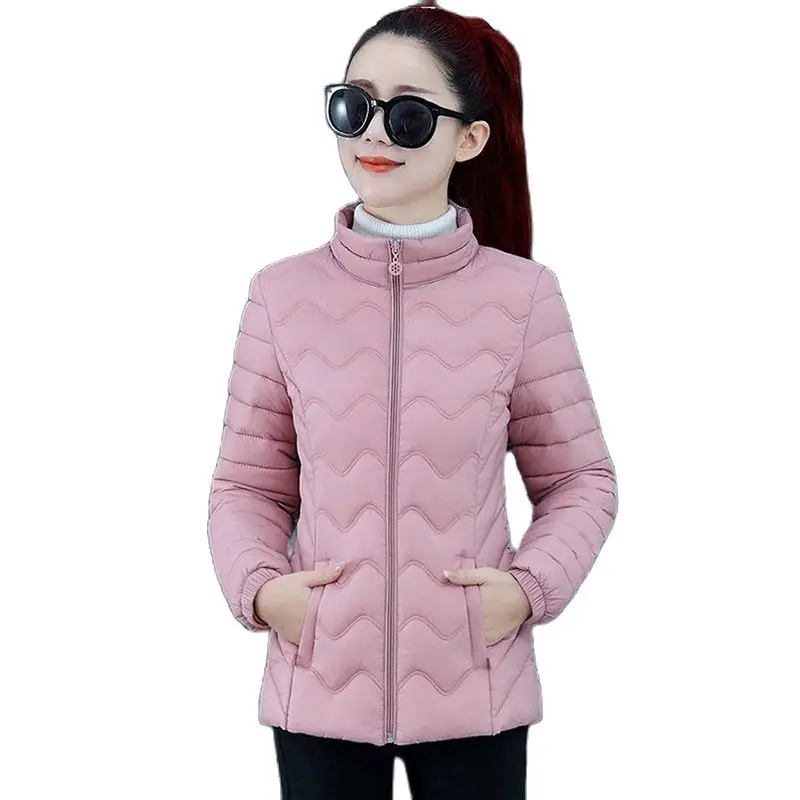 Thin Down Cotton-padded Clothes Womens  2023 New  Stand Collar Slim And Warm Cotton-padded Jacket Ladies Autumn And Winter Jacke autumn and winter down jackets thin belt womens coats clothing waist belt 264e