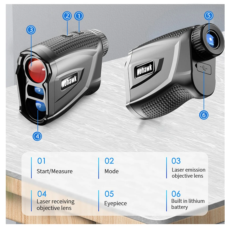 Multifunctional Laser Rangefinder 600/1000 Yards Golf Range Finder for Hunting G