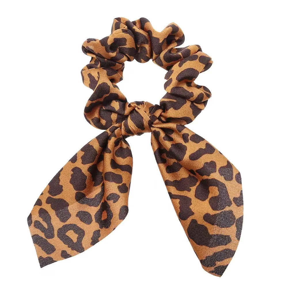 Floral Bow Scrunchies - Stylish Elastic Hair Ties